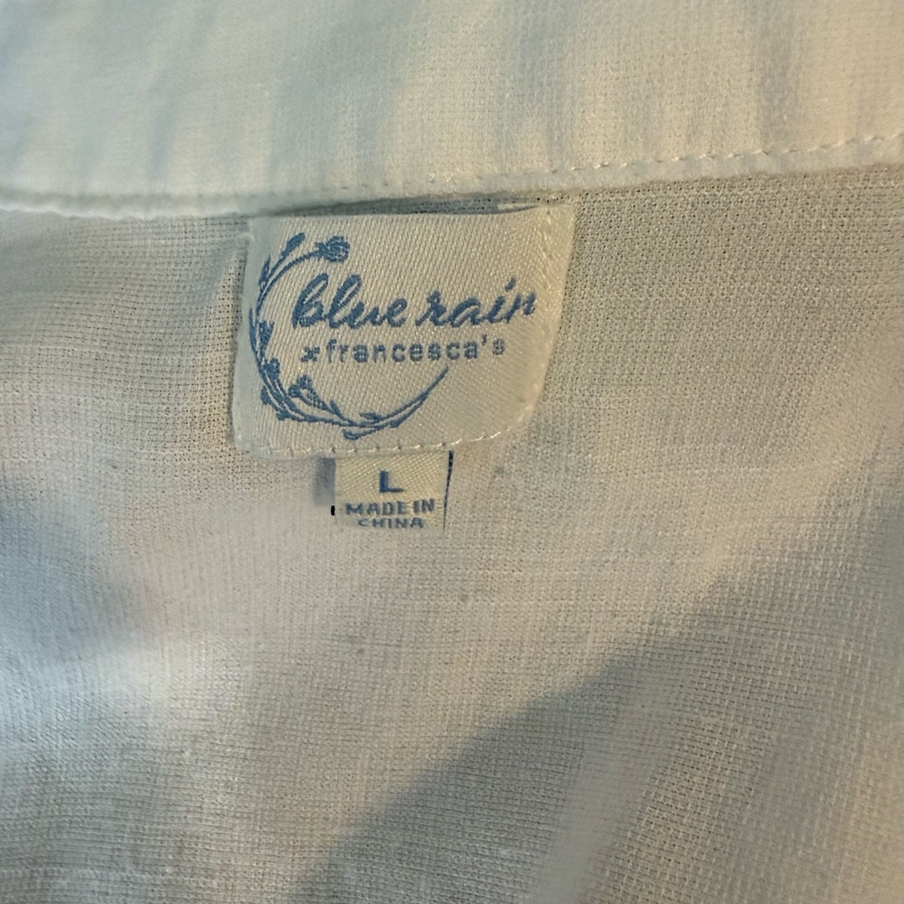 Rain x Francesca’s Women's White, Layered Button-Up Blouse, L - Picture 2 of 6